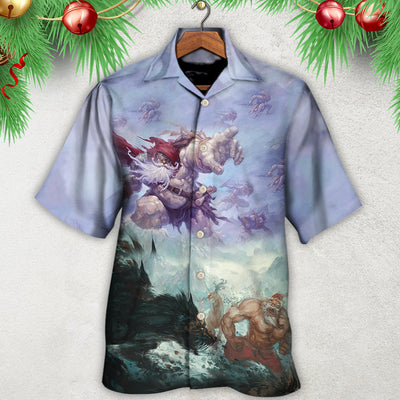 Christmas Santa Dark World Battle - Hawaiian Shirt - Owls Matrix LTD