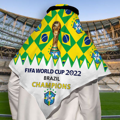 World Cup 2022 Brazil Champions - Keffiyeh - Owls Matrix LTD