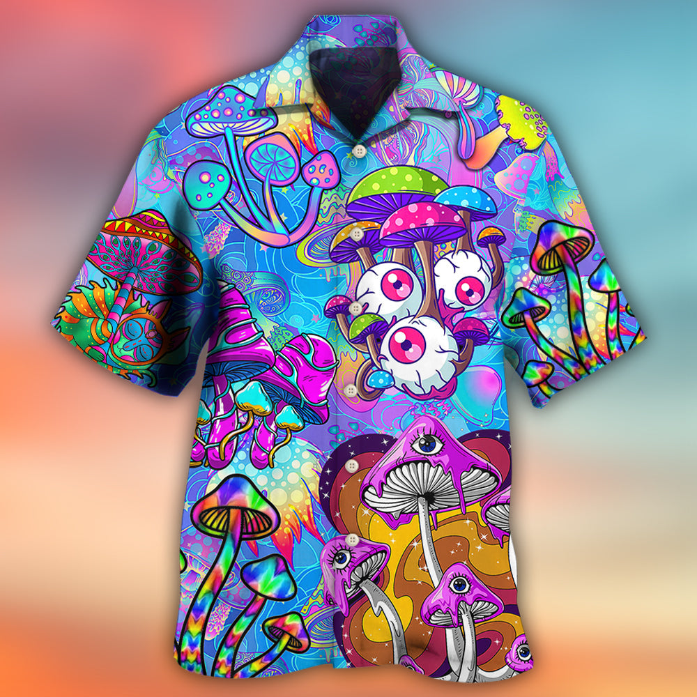 Hippie Mushroom Colorful Cool Style - Hawaiian Shirt - Owls Matrix LTD