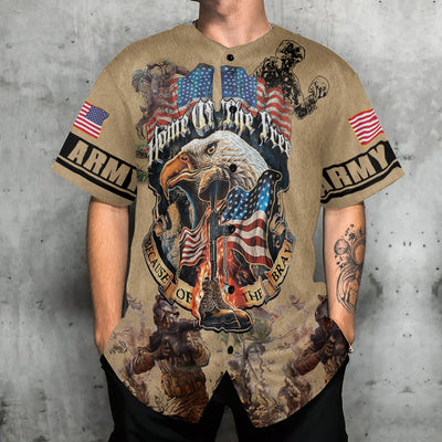 Veteran Army America Home Of The Free Because Of The Brave - Baseball Jersey - Owls Matrix LTD