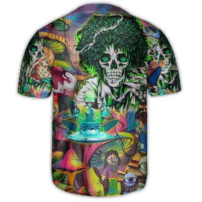 Hippie Skull Alien Mix Color - Baseball Jersey - Owls Matrix LTD