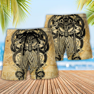 Viking Warrior Blood Pattern Cool Style - Beach Short - Owls Matrix LTD
