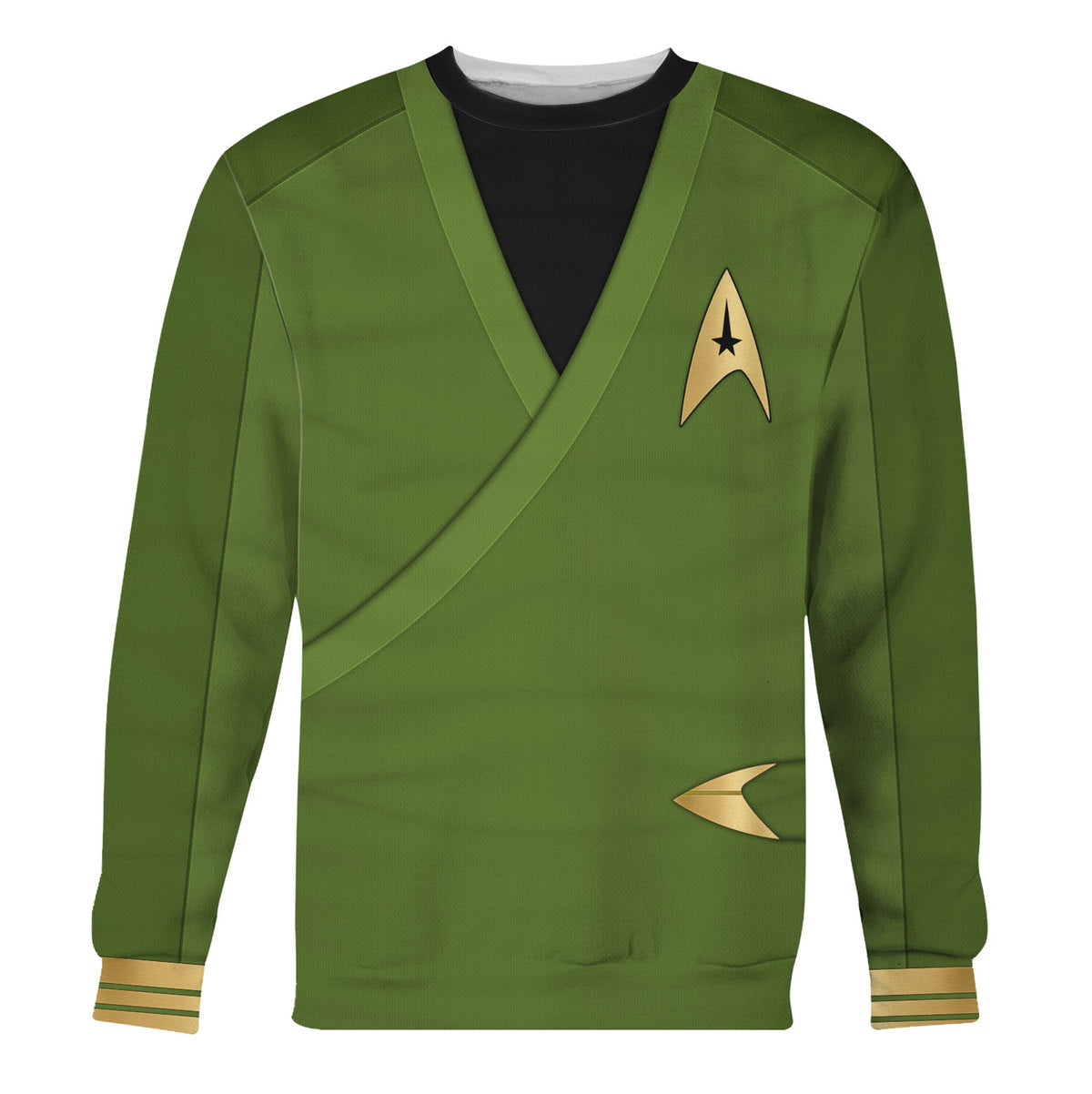 Star Trek Gearhomie Captain Pike Green Costume - Sweater - Ugly Christmas Sweater