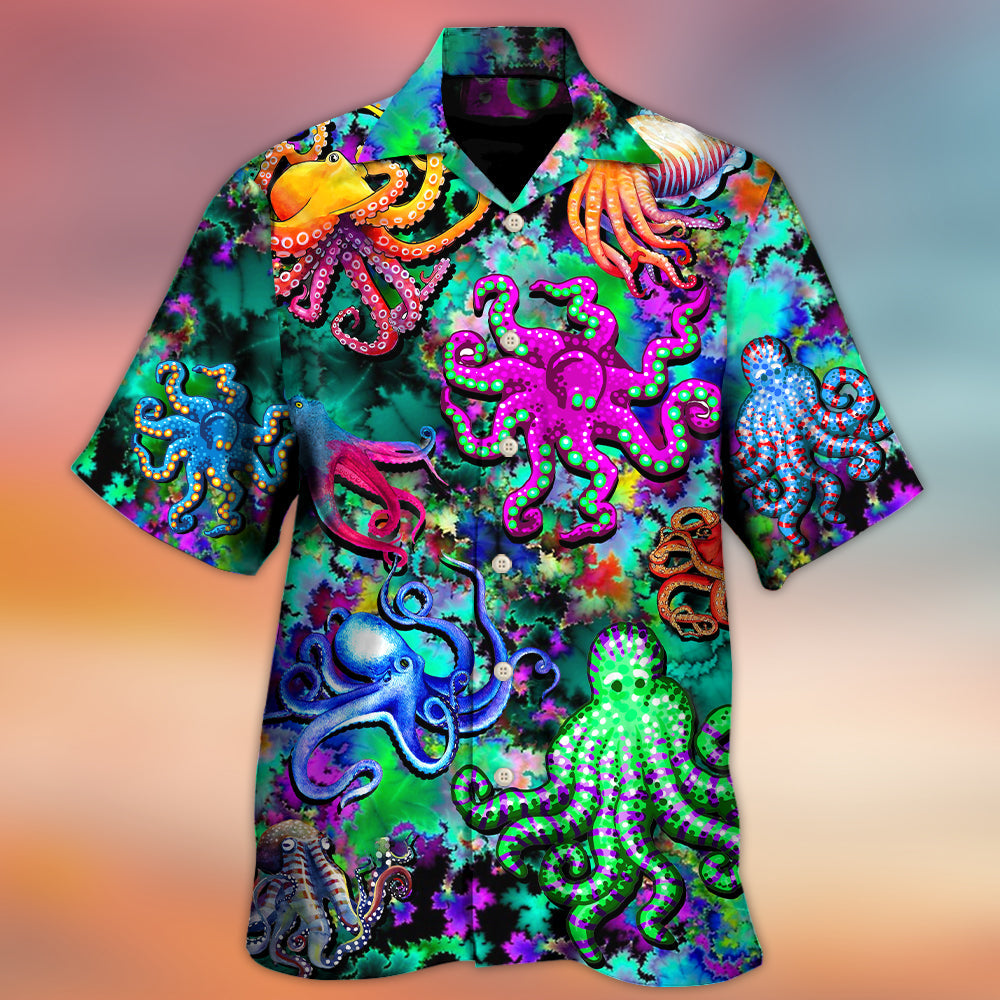 Octopus Light Colorful Lover Art Style - Hawaiian Shirt - Owls Matrix LTD