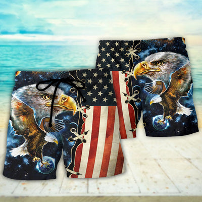 America Eagle Amazing Galaxy - Beach Short - Owls Matrix LTD