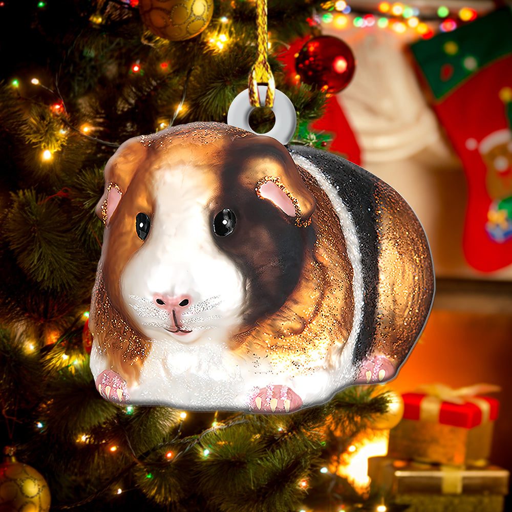 Christmas Guinea Pig So Cute - Custom Shape Ornament - Owls Matrix LTD