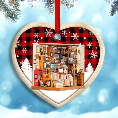 Bookstore Christmas A Book Is A Dream That You Hold In Your Hands - Heart Ornament - Owls Matrix LTD