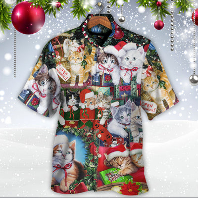 Cat Christmas Tree Merry Xmas - Hawaiian Shirt - Owls Matrix LTD