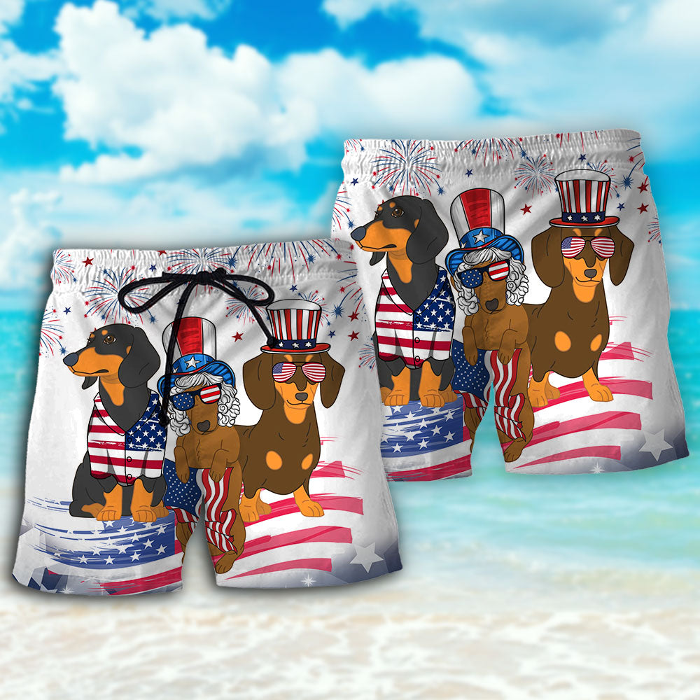 Dachshund Independence Day Is Coming - Beach Short - Owls Matrix LTD