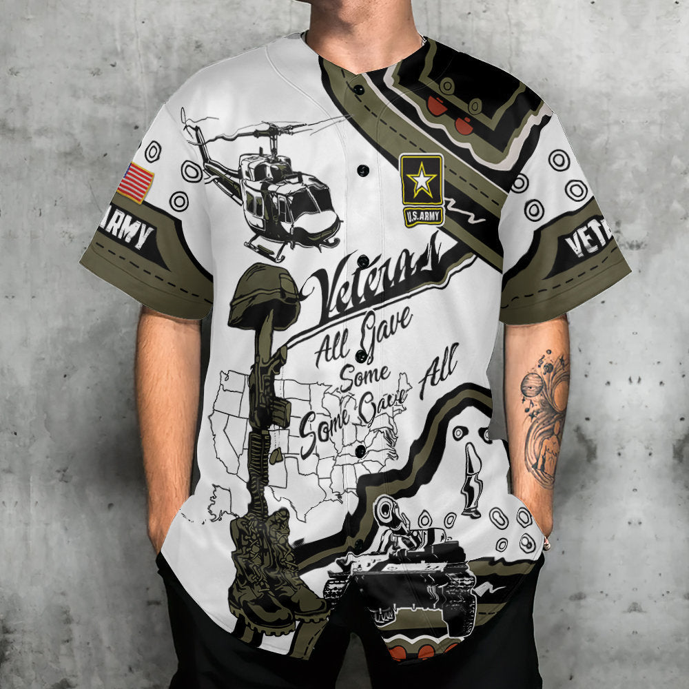 Veteran Us Army Some Gave All With Blue Style - Baseball Jersey - Owls Matrix LTD