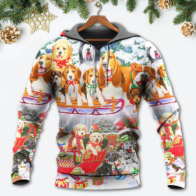 Dog Snowman Christmas Tree Merry Xmas - Hoodie - Owls Matrix LTD