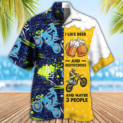 Beer I Like Beer And Motocross - Hawaiian Shirt - Owls Matrix LTD