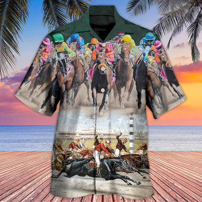 Horse Racing Great Horse Best Seat - Hawaiian Shirt - Owls Matrix LTD