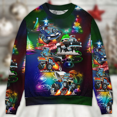 Car Christmas Neon Amazing Style - Sweater - Ugly Christmas Sweaters - Owls Matrix LTD