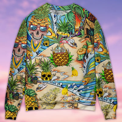 Skull Pineapple Fruit Amazing - Sweater - Ugly Christmas Sweaters - Owls Matrix LTD