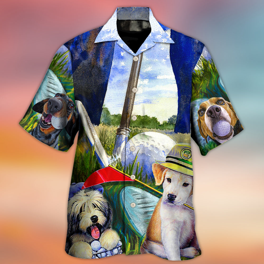 Golf Dog Funny Lover Golf Art Style - Hawaiian Shirt - Owls Matrix LTD