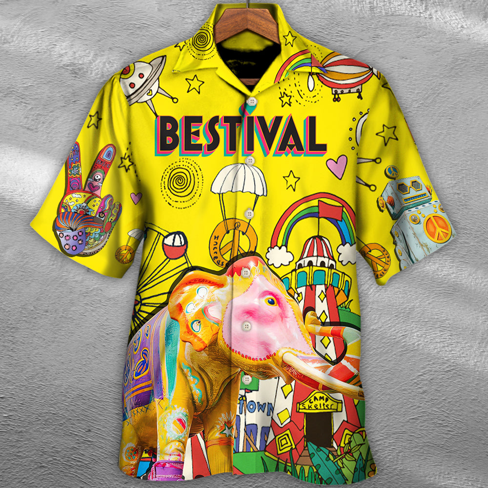 Music Bestival In My Heart Amazing Festival Colorful Style - Hawaiian Shirt - Owls Matrix LTD