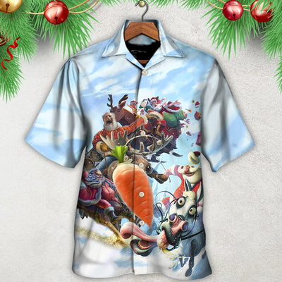 Christmas Santa Happy Funny Christmas - Hawaiian Shirt - Owls Matrix LTD