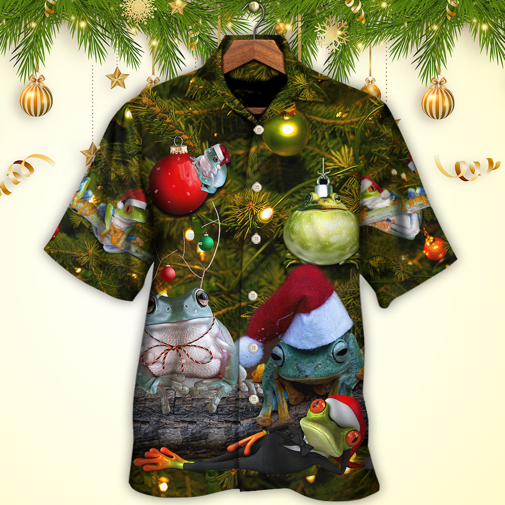 Christmas Frog Merry Christmas Bauble - Hawaiian Shirt - Owls Matrix LTD