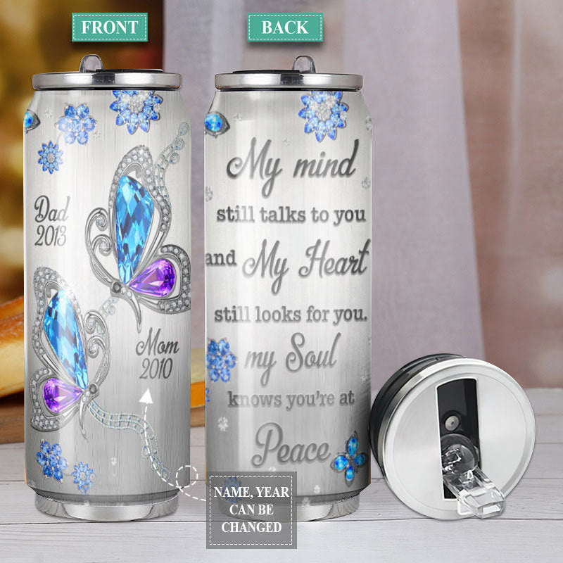 M Butterfly Jewelry Quote Butterflies Personalized - Soda Can Tumbler - Owls Matrix LTD