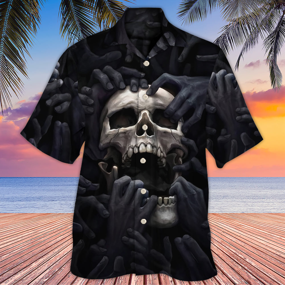 Skull Dark Screaming Hell's Hand - Hawaiian Shirt - Owls Matrix LTD