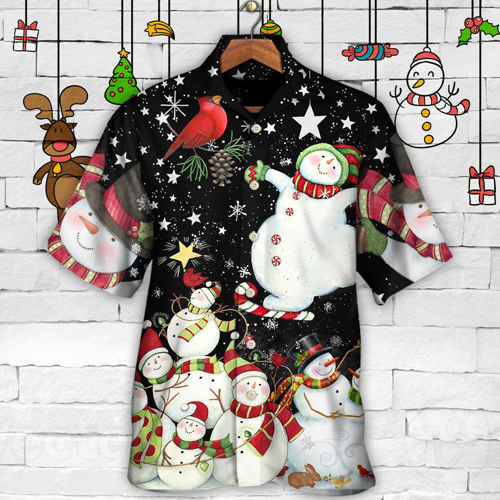 Christmas The World Of Christmas With Snowman - Hawaiian Shirt - Owls Matrix LTD