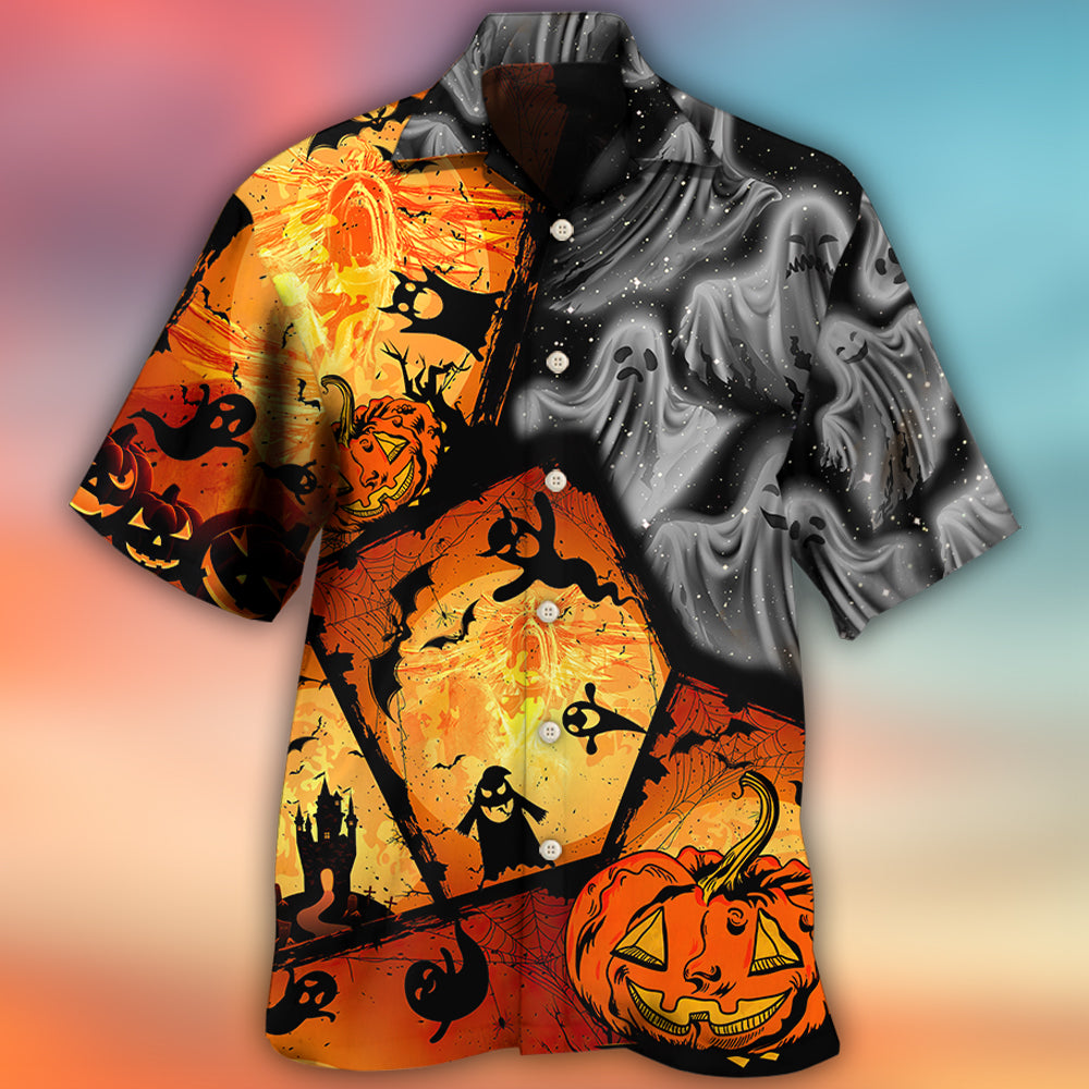 Halloween Ghost Pumpkin Scary - Hawaiian Shirt - Owls Matrix LTD