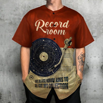 Music Retro Record Room - Baseball Jersey - Owls Matrix LTD