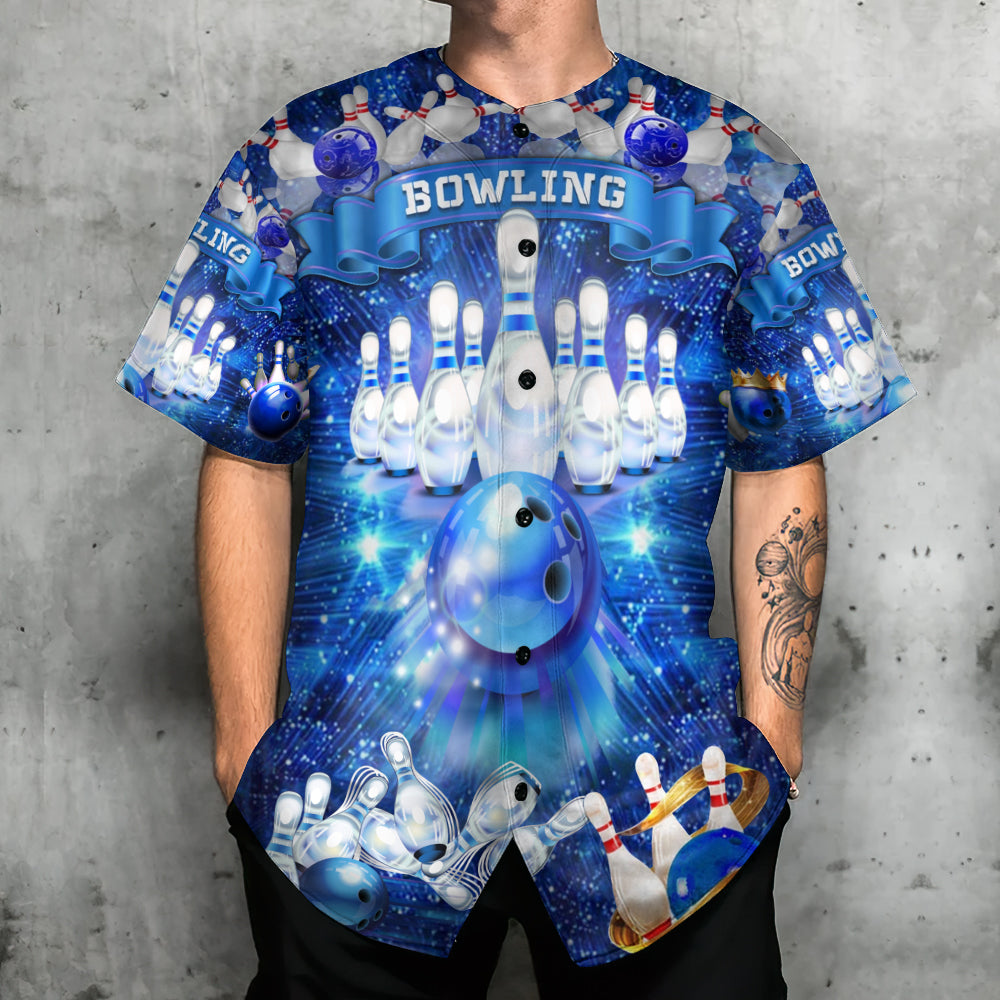 Bowling Is The Best Part Of My Day Blue - Baseball Jersey - Owls Matrix LTD