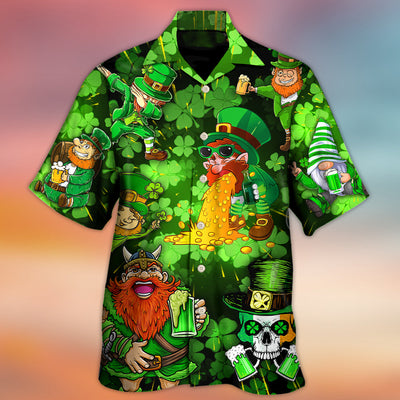 Irish Beer St Patrick's Day Viking Skull Leprechaun Gnome - Hawaiian Shirt - Owls Matrix LTD