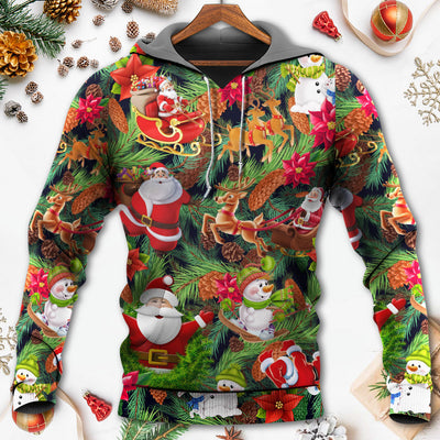 Christmas Santa Snowman Merry Xmas To Everyone - Hoodie - Owls Matrix LTD