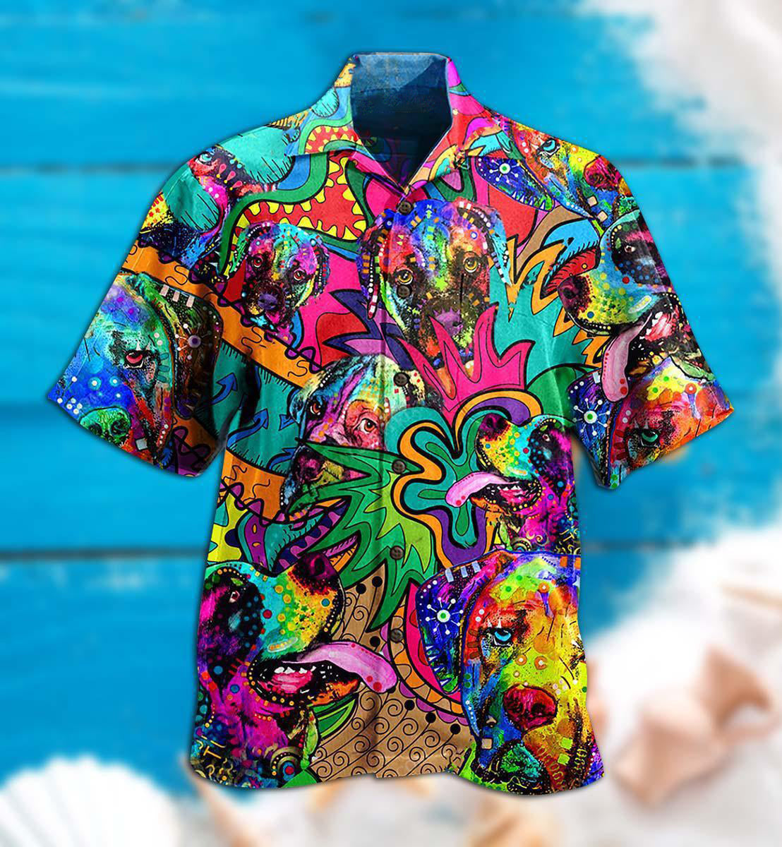 Hippie Dogs Colorfull Style - Hawaiian Shirt - Owls Matrix LTD