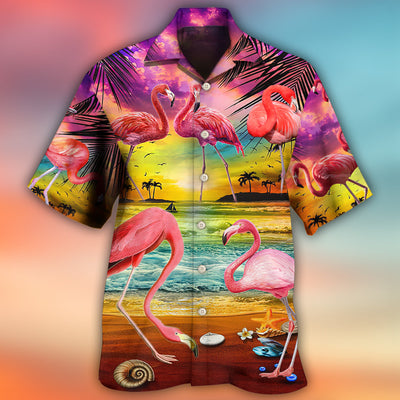 Flamingo In The Paradise Summer Cool Style - Hawaiian Shirt - Owls Matrix LTD