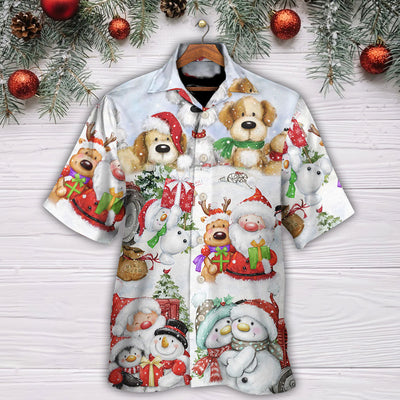 Christmas Santa And Snowman Christmas Happy Together - Hawaiian Shirt - Owls Matrix LTD