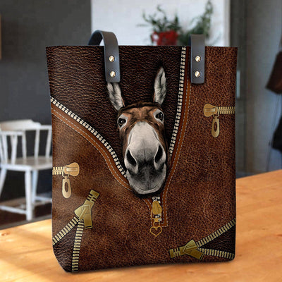 Horse Funny So Cute - Leather Hand Bag - Owls Matrix LTD