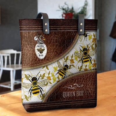 Bee Queen Beautiful Leather - Leather Hand Bag - Owls Matrix LTD