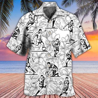 Rugby Tropical Leaf Ball Games - Hawaiian Shirt - Owls Matrix LTD