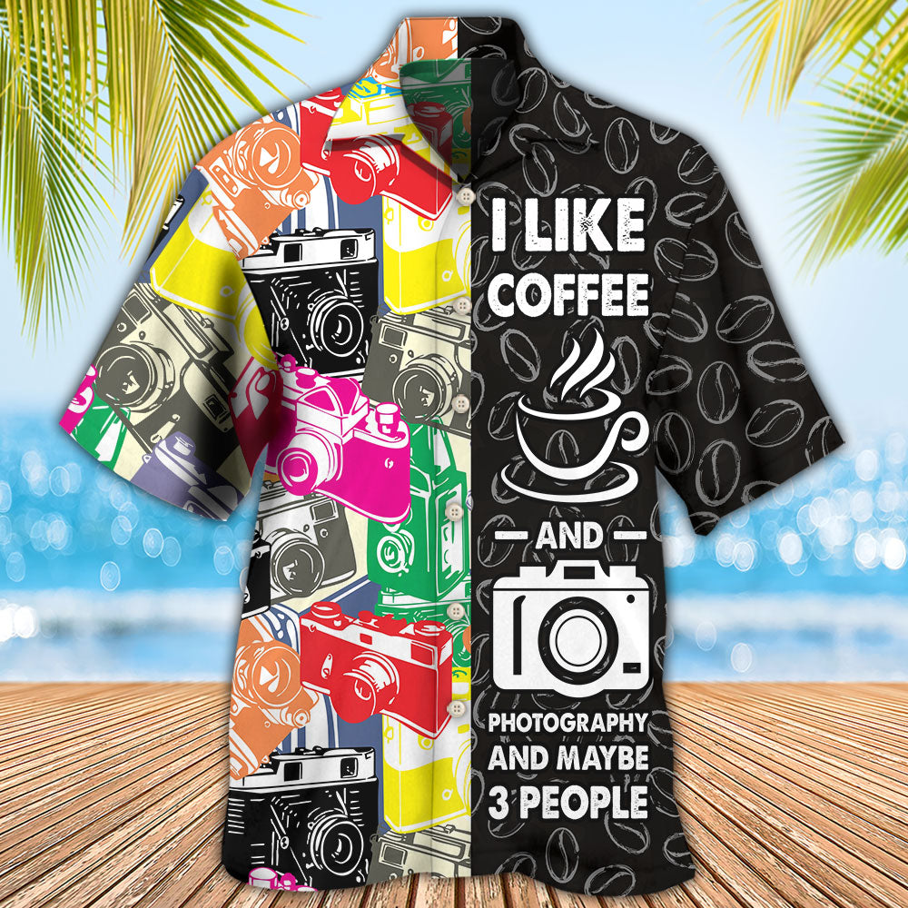 Coffee I Like Coffee And Photography - Hawaiian Shirt - Owls Matrix LTD