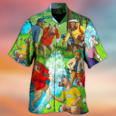 Golf Dog Cool Lover Golf Art Style - Hawaiian Shirt - Owls Matrix LTD
