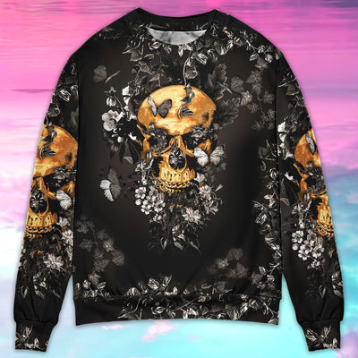 Skull Flowers Grow Out Of Dark Moments - Sweater - Ugly Christmas Sweaters - Owls Matrix LTD
