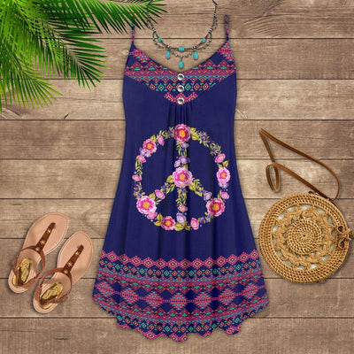Hippie Peaceful Summer Vibes Purple - Summer Dress - Owls Matrix LTD