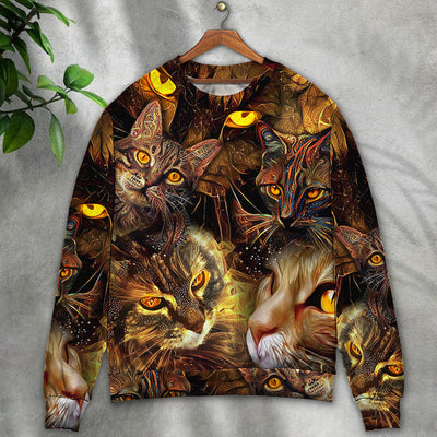 Cat Art Lover Cat Lightning Style - Sweater - Ugly Christmas Sweaters - Owls Matrix LTD