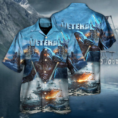 Veteran And Ocean With Fierce Cool - Hawaiian Shirt - Owls Matrix LTD