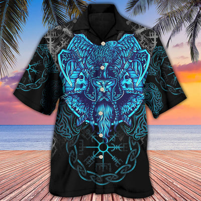 Viking King Blue Art - Hawaiian Shirt - Owls Matrix LTD