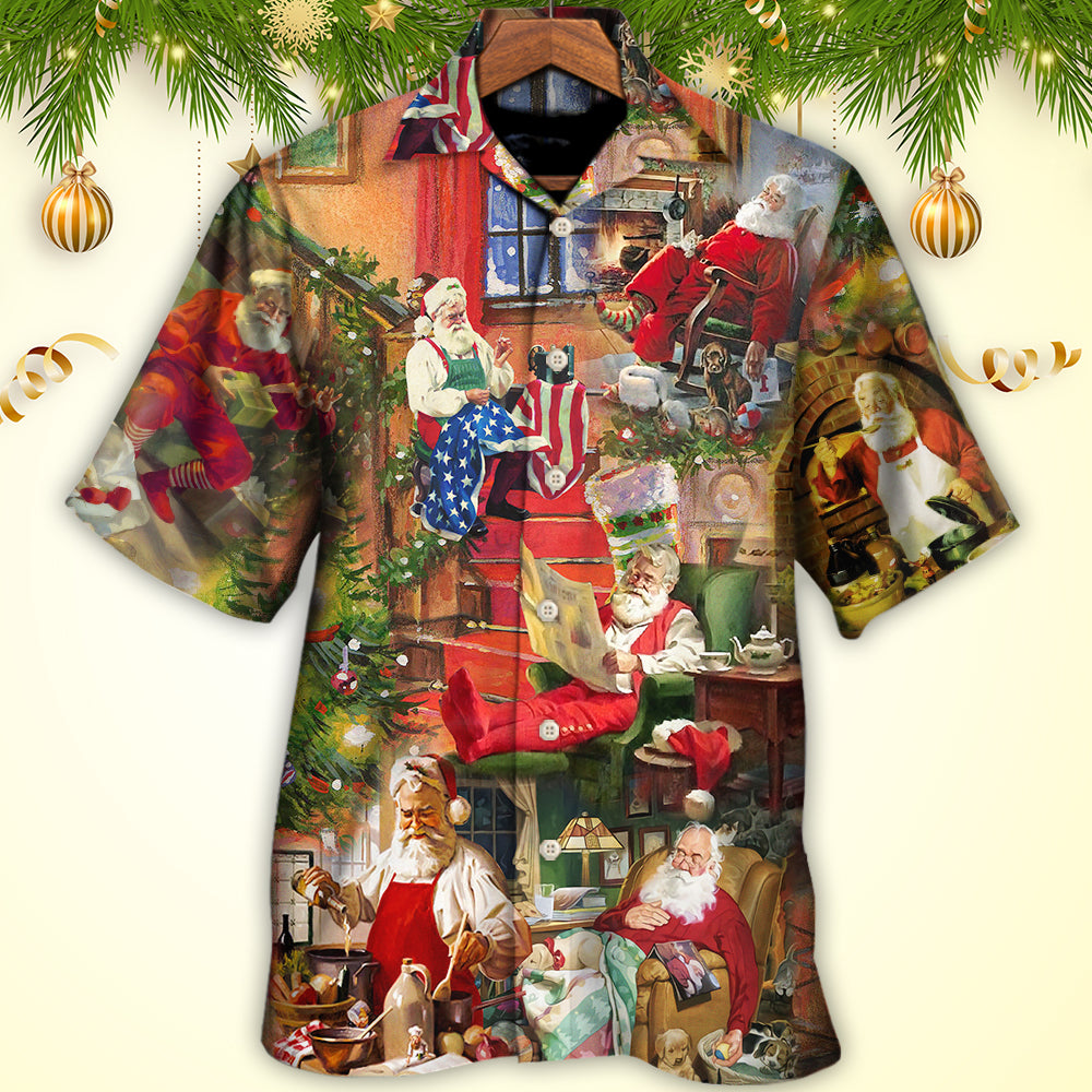 Christmas Santa Claus In Daily Life - Hawaiian Shirt - Owls Matrix LTD