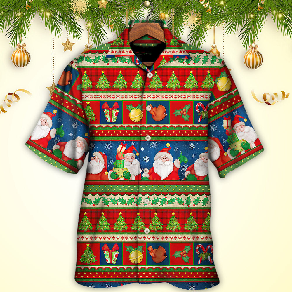 Christmas Santa Claus Happy Xmas - Hawaiian Shirt - Owls Matrix LTD