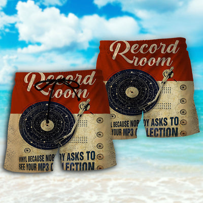 Music Retro Record Room - Beach Short - Owls Matrix LTD