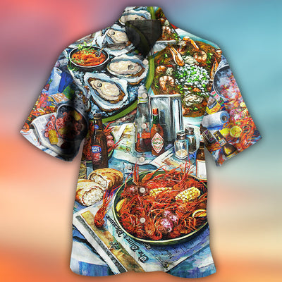 Food Sea Food And Drink Art Style - Hawaiian Shirt - Owls Matrix LTD