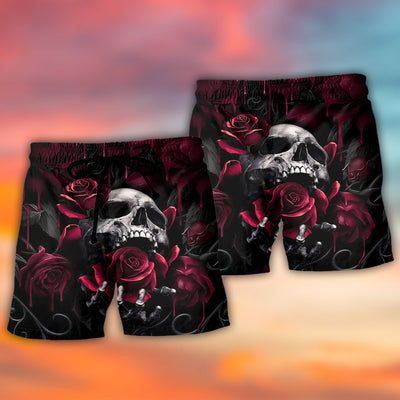 Skull Rose Blood Dark Screaming - Beach Short - Owls Matrix LTD