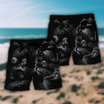 Black Cat Awesome Amazing Style - Beach Short - Owls Matrix LTD